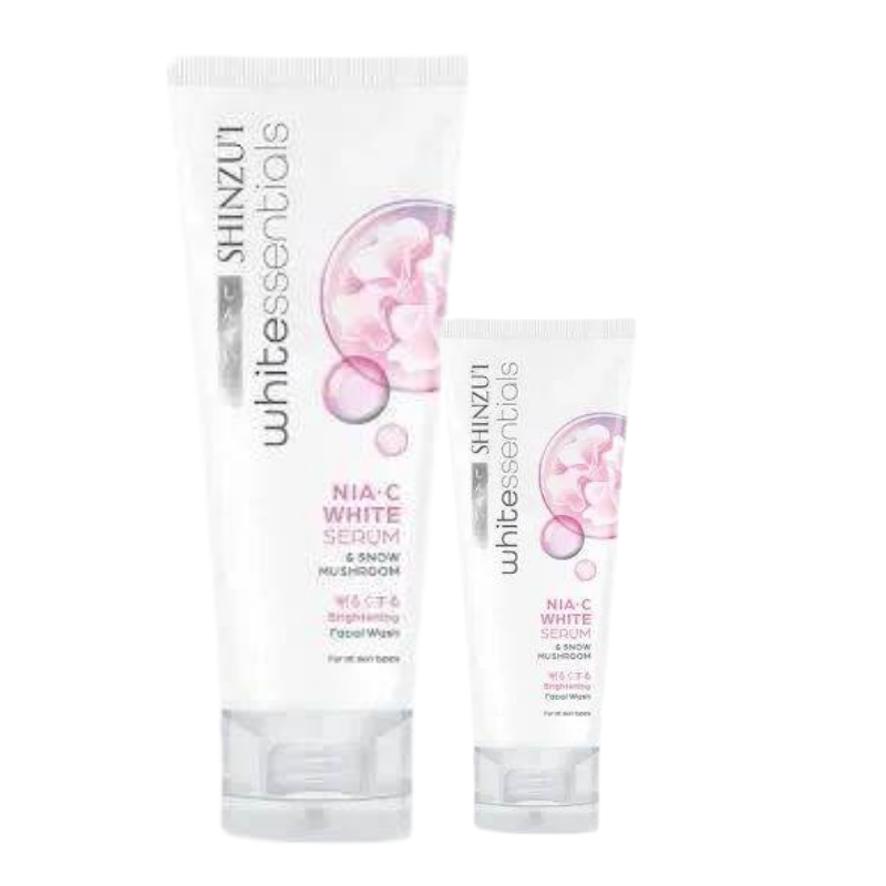 Bundling Shinzui White Essentials Brightening Facial Wash 80ml Free 20ml / Niacinamide Mencerahkan Wajah Lightening